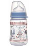 Бебешко шише NIP - РР, Flow M, 0 м+, 260 ml, Boy   - 1t