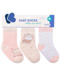 Бебешки термо чорапи KikkaBoo - 6-12 месеца, 3 броя, Hippo Dreams - 1t
