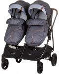 Бебешка количка за близнаци Chipolino - Дуо Смарт, сребърно сиво - 7t