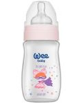 Бебешко шише Wee Baby Classic Plus, 250 ml, розово с момиче - 1t