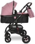 Бебешка количка Lorelli - Alba Premium, с адаптори, Pink - 4t