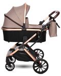 Бебешка количка 2 в 1 Lorelli - Glory, с адаптори, Pearl Beige - 3t