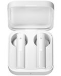Безжични слушалки с микрофон Xiaomi - Mi 2 Basic, TWS, бели - 1t