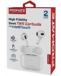 Безжични слушалки ProMate - FreePods-2, TWS, бели - 2t