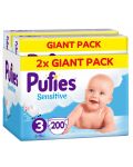 Бебешки пелени Pufies Sensitive 3, 6-10 kg, 200 броя, Giant Pack - 1t