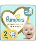 Бебешки пелени Pampers Premium Care - Размер 2, 4-8 kg, 88 броя - 1t