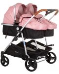 Бебешка количка за близнаци Chipolino - Дуо Смарт, фламинго - 1t