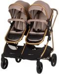 Бебешка количка за близнаци Chipolino - Дуо Смарт, златисто бежова - 6t