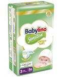 Бебешки пелени Babylino - Sensitive, Cotton Soft, VP, размер 3, 4-9 kg, 56 броя - 1t