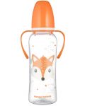 Бебешко шише с дръжки Canpol - Cute Animals, 250 ml, оранжево - 1t