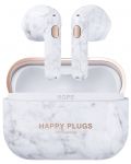 Безжични слушалки Happy Plugs - Hope, TWS, White Marble - 1t