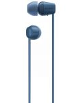 Безжични слушалки с микрофон Sony - WI-C100, сини - 2t