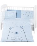 Бебешки спален комплект от 6 части KikkaBoo - Bear with me, Blue, 70 х 140 cm - 1t