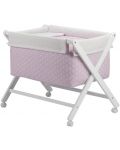 Бебешка кошара Interbaby - Със спален комплект, розов - 2t