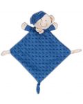 Бебешко одеяло Interbaby - С играчка мече Doudou, 80 х 110 cm, тъмносиньо - 4t