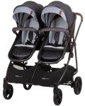 Бебешка количка за близнаци Chipolino - Дуо Смарт, сребърно сиво - 6t
