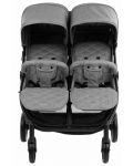 Бебешка количка за близнаци KikkaBoo - Happy 2, Light Grey - 2t
