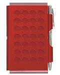 Бележник Troika Flip Notes - Red Scale, с метален калъф и химикалка - 1t