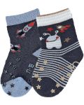 Бебешки чорапи за пълзене Sterntaler - Космос, 15/16 размер, 4-6 месеца, 2 чифта - 1t