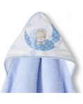 Бебешка хавлия Interbaby - Bear Sleeping Blue, 100 x 100 cm - 2t