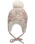 Бебешка зимна шапка за момиче Sterntaler - С принт на цветя, 47 cm, 9-12 м - 2t