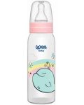 Бебешко шише Wee Baby Classic - 250 ml, розово с кит - 1t