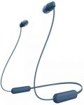 Безжични слушалки с микрофон Sony - WI-C100, сини - 1t