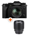 Безогледален фотоапарат Fujifilm - X-T5, 18-55mm, Black + Обектив Viltrox - AF 85mm, F1.8, II XF, FUJIFILM X - 1t