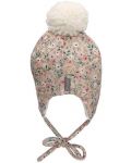 Бебешка зимна шапка за момиче Sterntaler - С принт на цветя, 47 cm, 9-12 м - 5t