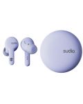 Безжични слушалки Sudio - A2, TWS, ANC, лилави - 1t