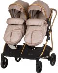 Бебешка количка за близнаци Chipolino - Дуо Смарт, златисто бежова - 7t