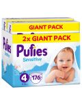 Бебешки пелени Pufies Sensitive 4, 9-14 kg, 176 броя, Giant Pack - 1t