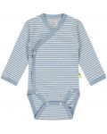 Бебешко боди на райе Bio Baby - Органичен памук, 74 сm, 6-9 месеца, синьо - 1t