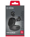 Безжични слушалки SBS - Twin Buddy, TWS, черни - 4t
