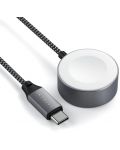 Безжично зарядно Satechi - Magnetic Charge Cable USB-C, Apple Watch, сиво - 5t