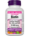 Biotin Extra Strength, 10 000 mcg, 45 капсули, Webber Naturals - 1t
