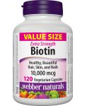 Biotin Extra Strength, 10 000 mcg, 120 капсули, Webber Naturals - 1t