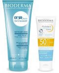 Bioderma ABC Derm & Photoderm Комплект - Почистващ гел и Минерален крем, SPF50+, 200 ml + 50 g - 1t