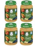 Био плодово пюре Nestle Gerber Organic - Банан, ябълка, круша, праскова, 4 х 190 g - 1t