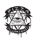 Тениска RockaCoca Pizza Iluminati, черна/бяла, размер XL - 2t