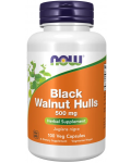 Black Wallnut Hulls, 500 mg, 100 капсули, Now - 1t
