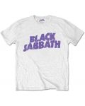 Тениска Rock Off Black Sabbath - Wavy Logo Vintage, бяла - 1t
