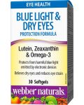 Blue Light & Dry Eyes Protection Formula, 30 софтгел капсули, Webber Naturals - 1t