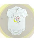 Боди камизолка с дълъг ръкав For Babies - Аз имам най-готината мама, 3-6 месеца - 1t