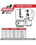 Боксови ръкавици RDX - F6, 10 oz, черни/бели - 9t