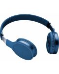 Безжични слушалки с микрофон AQL - Kosmos, сини - 2t