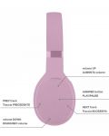 Безжични слушалки с микрофон AQL - Kosmos, розови - 4t