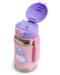 Бутилка от неръждаема стомана Skip Hop Zoo - Нарвал, 350 ml - 2t