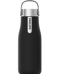 Бутилка за вода Philips - GoZero, 0.59l, UV филтър, черна - 1t