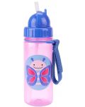 Бутилка със сламка Skip Hop Zоо - Butterfly, 385 ml - 2t